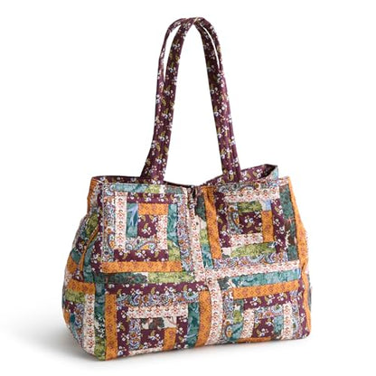 Vera Bradley Women's Premium Cotton Hathaway Tote Bag - color: Fall Harvest Patchwork