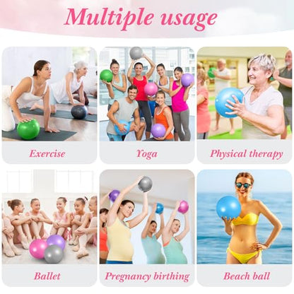 Aoriher 10 Pcs Small Pilates Ball Bulk 9 Inch Mini Yoga Ball - color: Multicolor
