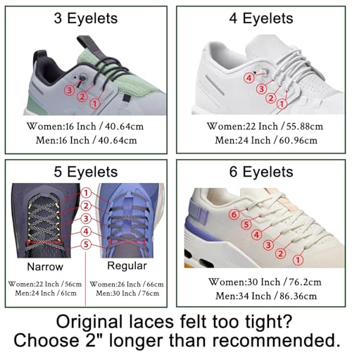 Endoto Shoe Laces for On Cloud Replacement Shoelaces Strings - color: Black, size: 12Inch