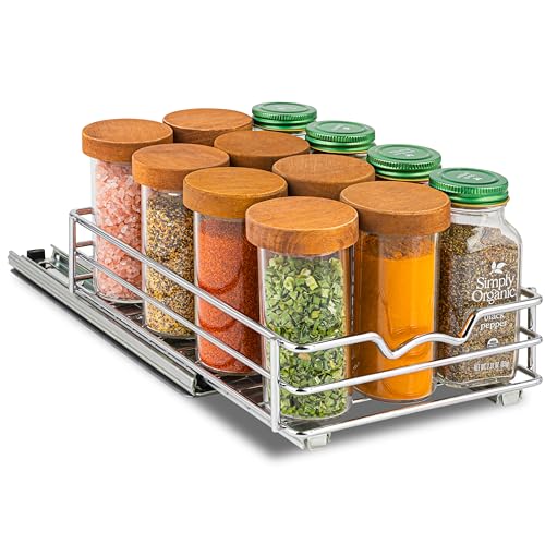 Pull Out Spice Rack for Cabinet, Spice Organizer 6-1/2"W x10-1/2"D x2-3/4”H - size: 6.5 Inch - Single