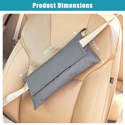 Post Surgery SeatBelt Pillow for Pregnancy Mastectomy Hysterectomy Recovery - color: Leather Dark Gray