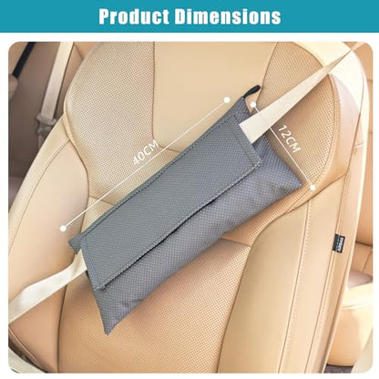 Post Surgery SeatBelt Pillow for Pregnancy Mastectomy Hysterectomy Recovery - color: Leather Dark Gray