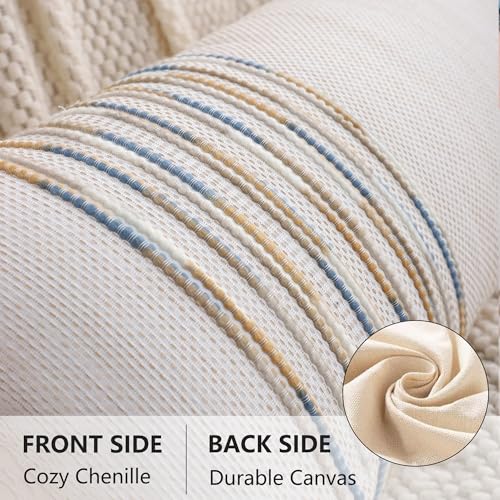 Boho Lumbar Throw Pillow Cover 14x36 Yellow Blue - color: Yellow-blue Stripe, size: 36" x 14" (Pack of 1)