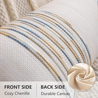Boho Lumbar Throw Pillow Cover 14x36 Yellow Blue - color: Yellow-blue Stripe, size: 36" x 14" (Pack of 1)