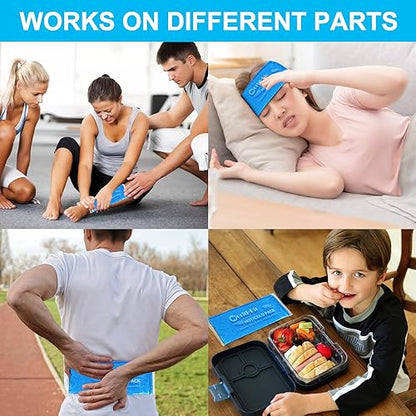 Reusable Hot Cold Gel Ice Pack for Pain Relief (12"x4.7", 2 Pack) - color: Blue - 12" X 4.7" - 2 Ice Packs