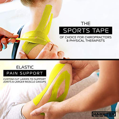 Hampton Adams Kinesiology Tape, Uncut Roll, Waterproof Muscle Support - color: Yellow, size: 2in x 135ft (1 Roll)