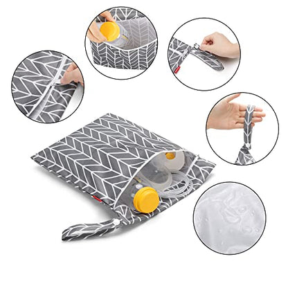 Damero Breast Pump Parts Bag, Pumping Bag with Waterproof Mat and Mesh Bag - color: Gray Arrow