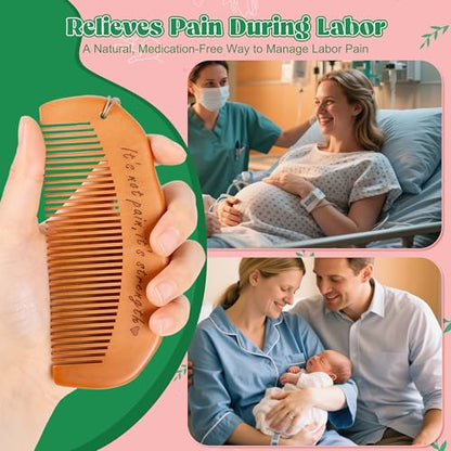 2 Pcs Labor Comb & Massage Roller Ball Kit, Hospital Bag Must Haves - style: 2 Labor Combs & 1 Pink Massage Roller Ball