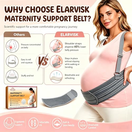 Maternity Support Belt Mesh Shoulder Straps Pregnancy Back Pelvic Relief(Gray,Large) - color: Gray, size: Large