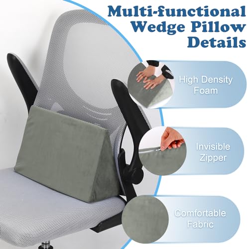 Small Wedge Pillow, Wedge Pillow for Bed Sores, Positioning Pillow - color: 1 Unit, Grey