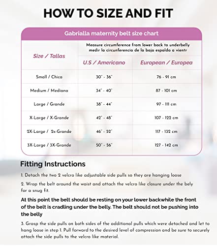 GABRIALLA Pregnancy Belly Band - Strong Support, 8" Wide, Made In USA - color: Black, size: Small (Pack of 1)