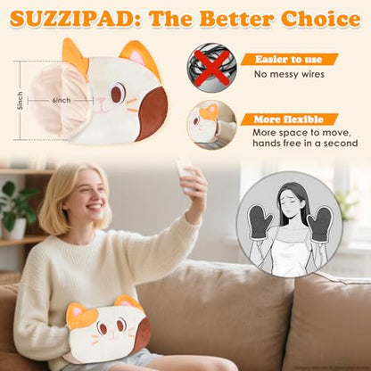 SuzziPad Orange Cat Microwavable Hand Muff for Muscle Tension and Cold Day - style: Cat
