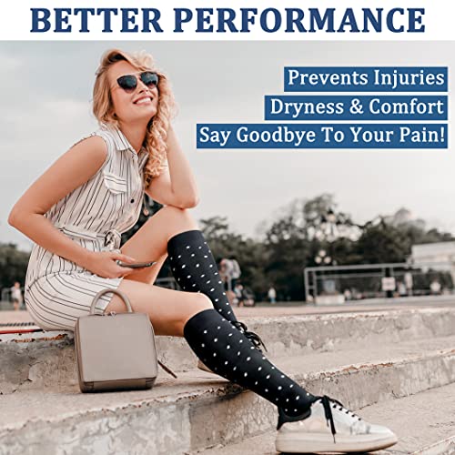 FEYHAY Copper Compression Socks (3 Pairs) 15-20 mmHg Circulation is Best Athletic & Daily for Men & Women, Running, Climbing - color: 10 Stripe, size: Small-Medium