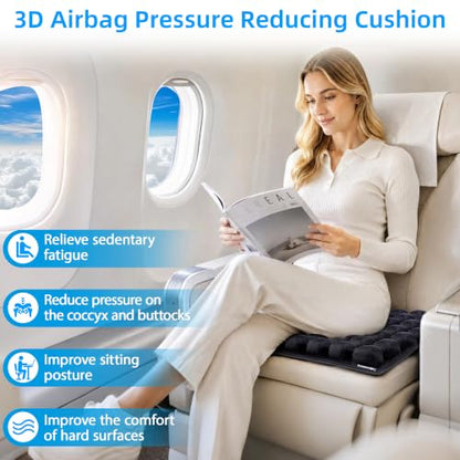 Sodurue Travel Cushion, Airplane Seat Cushion for Long Flights