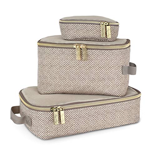Itzy Ritzy Diaper Bag Backpack – Large Capacity Boss Plus Baby Backpack Diaper Bag & Packing Cubes - Set of 3 Packing Cubes or Travel Organizers