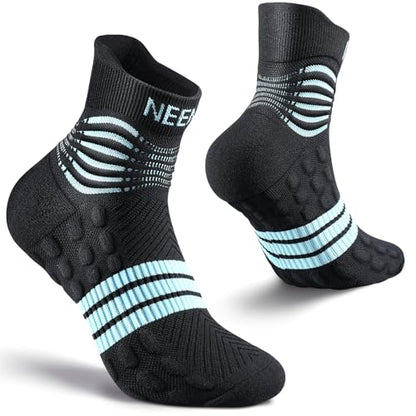 NEENCA Professional Compression Socks for Women Men Circulation, 20-30 mmHg - color: Black Blue, size: Large