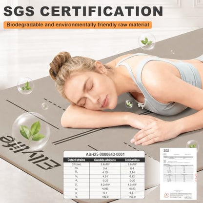 Yoga Mat - Non Slip Natural Rubber Yoga Mat, Alignment Lines, Ultimate Grip - color: Beige Pro