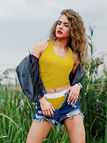 Geyoga 8 Pcs Crop Tank Top - color: Green, Yellow, Blue, Pink, White, size: Small