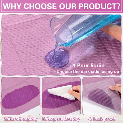 Threlaco 100 pcs 17"x13" Super Absorbency Disposable Changing Pad, Purple - color: Purple