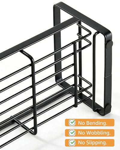 HULISEN Large Kitchen Sponge Holder, 304 Stainless Steel Sink Caddy, Black - color: Black, size: Large