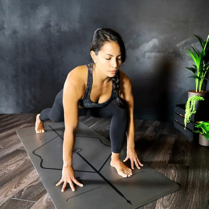 Liforme Classic Yoga Mat - Patented Alignment Design, Ultimate Grip - color: Gray