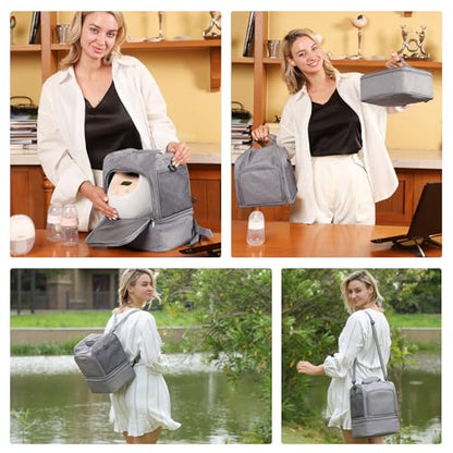 NCVI Breast Pump Backpack, Double Layer Removable, for Spectra/Medela - color: Charcoal