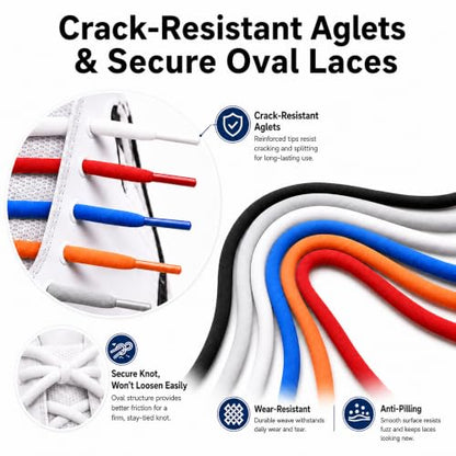 1 Pair Oval Athletic Shoe Laces Elastic ShoeLaces for Sneakers - color: Brown