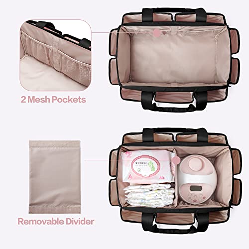 Fasrom Wearable Breast Pump Bag with Cooler Compartment Bundle with Breast Pump Caddy Organizer Bag with Breastmilk Cooler