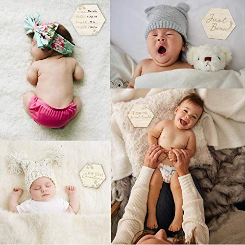 Wooden Baby Monthly Milestone Cards - Floral Design