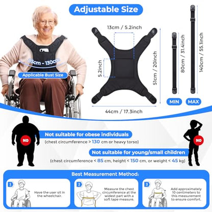 Universal Wheelchair Seatbelt, Wheelchair Harness for Adults