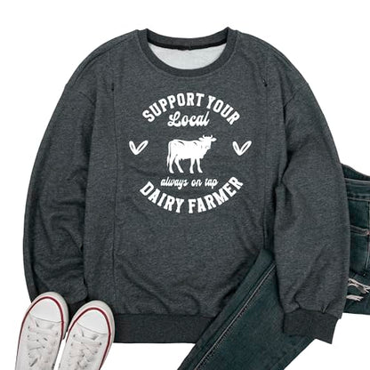 UNIQUEONE Nursing Sweatshirt Women Hidden Zip Breastfeeding Shirts - color: Grey, size: Large