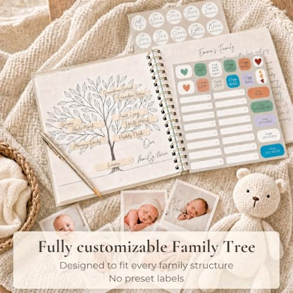 Baby Memory Book from Pregnancy to Age 5, Baby Book Keepsake, Light Grey - color: Light Grey