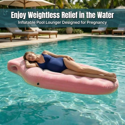 Inflatable Tummy Nest Pregnancy Pillow with Belly Hole (Pink) - color: Pink
