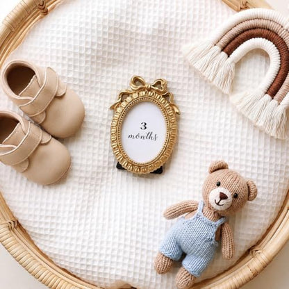 Novabright Baby Monthly Milestone Photo Frame Set, Bow Oval - style: Bow Oval