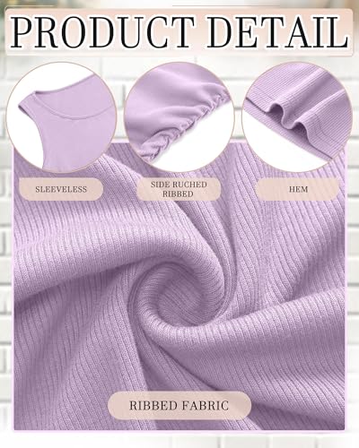 Riyiper 3 Pack Women's Maternity Tank Tops - color: Coffee, Light Purple, Light Gray Blue, size: Medium