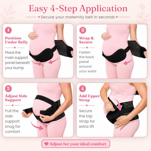 Vive Pregnancy Belly Support Band for Women - Maternity Belt - Cozy Brace - size: Small