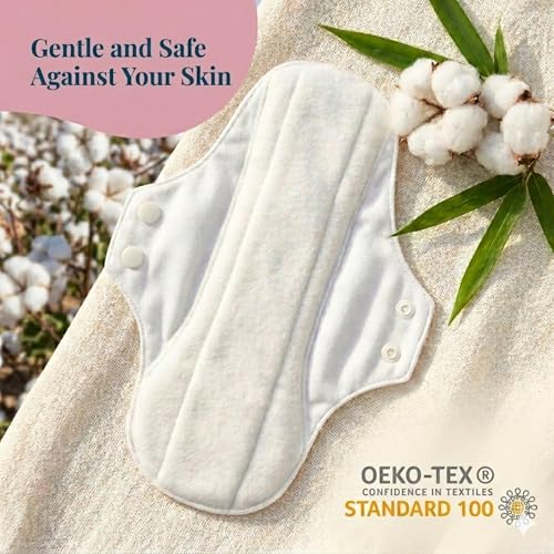 Reusable Feminine Pads Regular with Pouch, Medium Absorbency - Lavender - color: Lavender, size: Regular