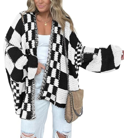 BTFBM Casual Cardigan Sweater for Women Fall 2026 Long Sleeve Sweaters - color: Black, size: X-Large