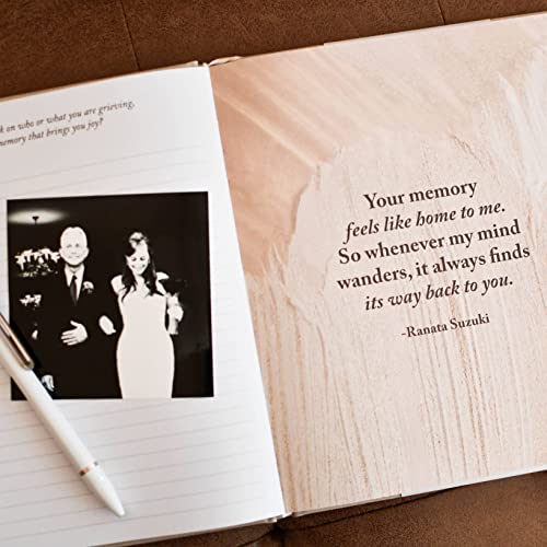 Duncan & Stone Guided Grief Journal with Prompts & Photo Pocket, Sand - color: Sand