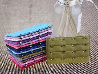 Women Bra Extender Strap 4 Hooks 3 Rows Assorted Colors Pack of 15