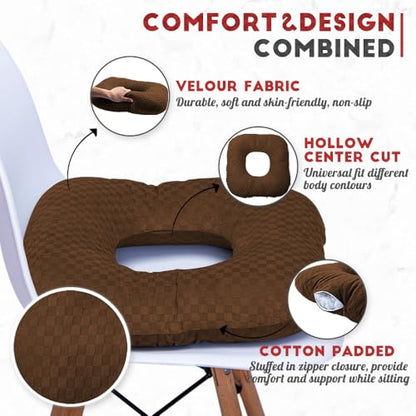 Donut Pillow for Tailbone Pain, Hemorrhoid Pillow (Brown) - color: Brown