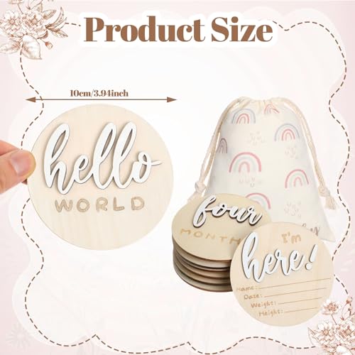 Baby Monthly Milestone Announcement Signs Wood,White,Letter - color: White, style: Letter