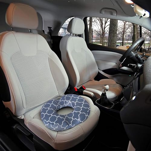 Donut Pillow Seat Cushion for Tailbone Pain Relief Hemorrhoids - color: Grey