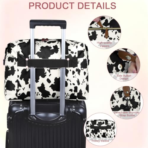 Pritent Diaper Bag Tote Waterproof Maternity Baby Bags with Pacifier Case - color: Cowprint, size: Large
