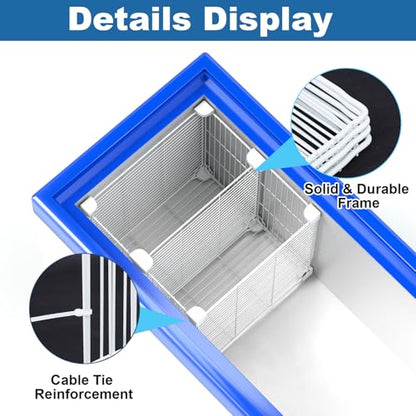 Deep Freezer Organizer Bin with Adjustable Divider Pantry, 13.8x13.8x13.8''