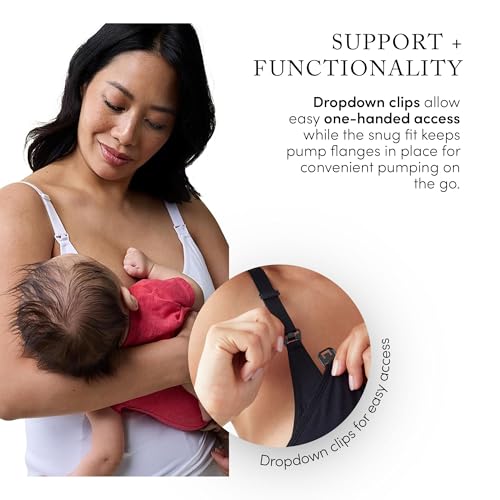 Ingrid & Isabel Basics - Postpartum Nursing & Pumping Cami for Breastfeeding - Seamless Nursing Tank Top - color: White, size: Medium