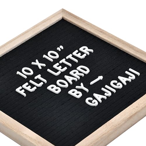 Felt Letter Board, 10 x 10 inch Wooden Frame, Black - color: Black