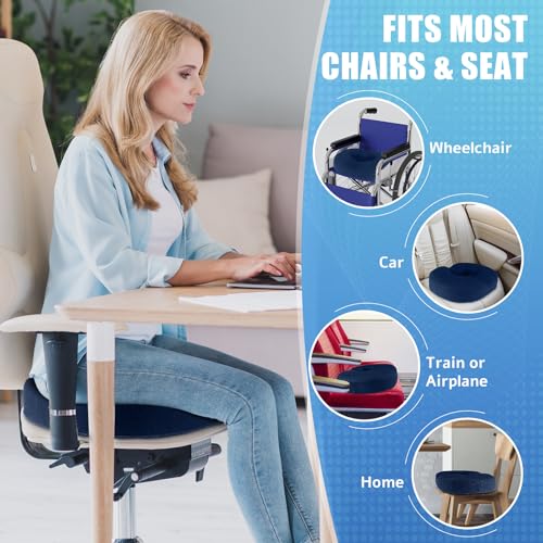 BlissTrends Donut Pillow Seat Cushion, Memory Foam Lifting Cushions - color: Blue, size: XX-Large