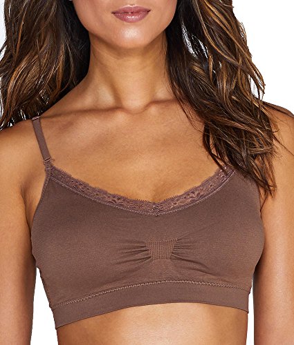 Coobie Lace V-Neck Bra for Women - color: Mocha, size: One Size