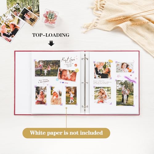 Mublalbum 8.5x11 Inch 3 Ring DIY Scrapbook Photo Album 80 Pages,Blue - color: Blue